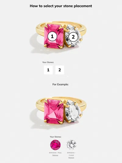 Baublebar Toi Et Moi Custom Birthstone Ring In Gold