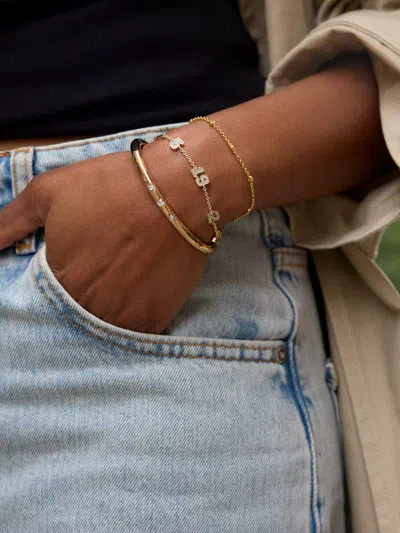 Baublebar Varsity Number Custom Bracelet In Gold