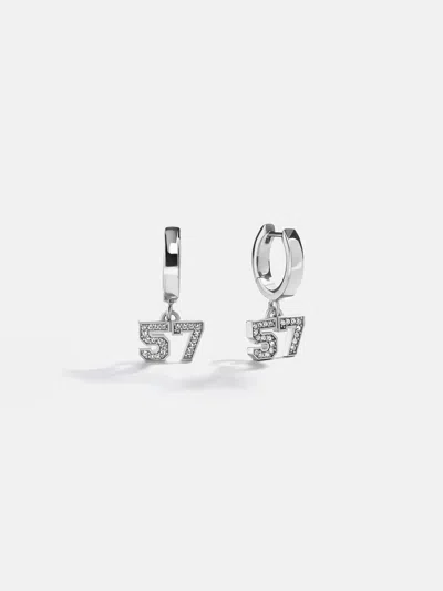 Baublebar Varsity Number Custom Huggie Earrings In Metallic