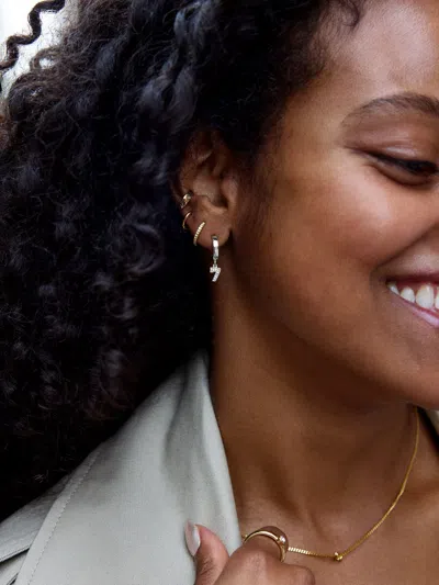 Baublebar Varsity Number Custom Huggie Earrings In Metallic