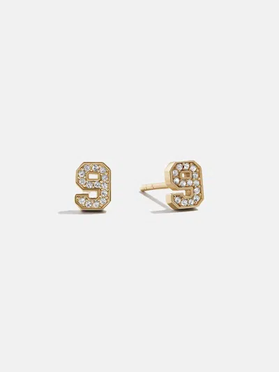 Baublebar Varsity Number Custom Stud Earrings In Gold