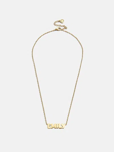 Baublebar Waterproof Kids' Custom Nameplate Necklace In Gold