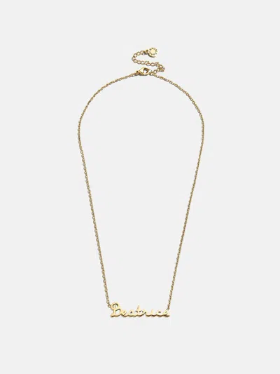 Baublebar Waterproof Kids' Custom Nameplate Necklace In Gold