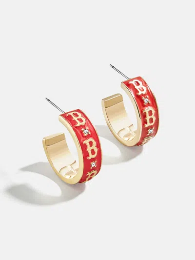 Baublebar Wear By Erin Andrews X  Boston Red Sox Enamel Hoop Earrings In Orange