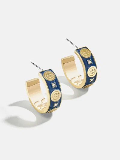 Baublebar Wear By Erin Andrews X  Chicago Cubs Enamel Hoop Earrings In Blue