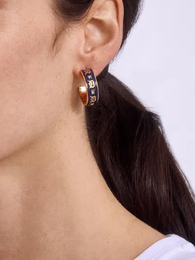 Baublebar Wear By Erin Andrews X  Detroit Tigers Enamel Hoop Earrings In Blue