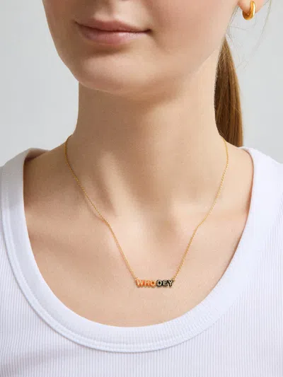 Baublebar Wear By Erin Andrews X  Enamel Slogan Necklace In Gold