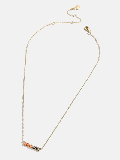 Baublebar Wear By Erin Andrews X  Enamel Slogan Necklace In Gold
