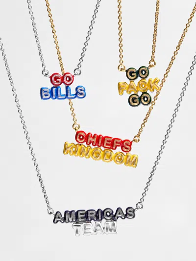 Baublebar Wear By Erin Andrews X  Enamel Slogan Necklace In Multi