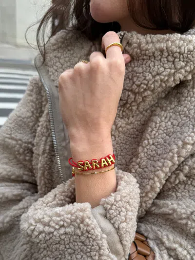 Baublebar Wrapped Up Bubble Waterproof Custom Cord Bracelet In Red