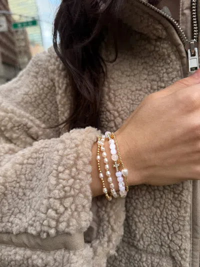 Baublebar Pearl Stretch Bracelet In Gold