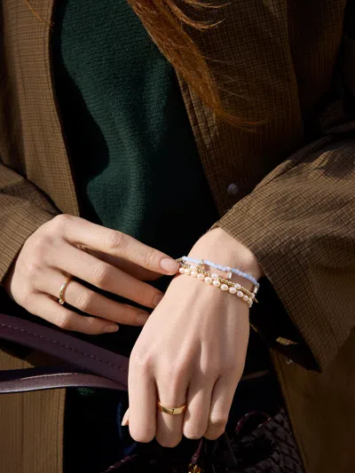 Baublebar Pearl Stretch Bracelet In Gold