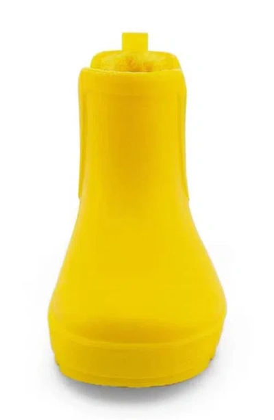 Bearpaw Kids' Shortie Rain Boot With Faux Fur Lining In Yellow