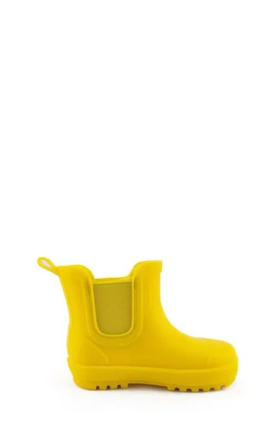 Bearpaw Kids' Shortie Rain Boot With Faux Fur Lining In Yellow