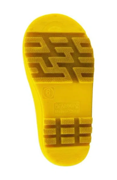 Bearpaw Kids' Shortie Rain Boot With Faux Fur Lining In Yellow