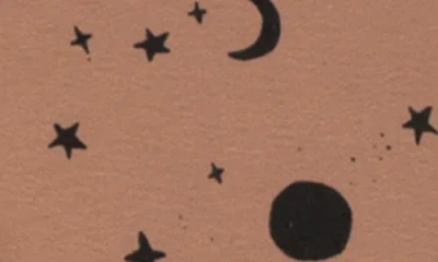 Quincy Mae Celestial Print Cotton Sweatpants In Brown