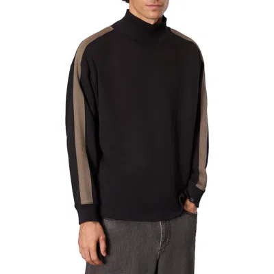 Rag & Bone Mixed Media French Cotton-blend Terry Sweatshirt In Black