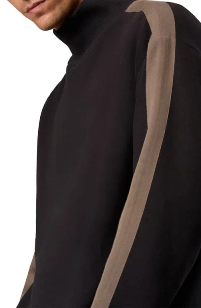 Rag & Bone Mixed Media French Cotton-blend Terry Sweatshirt In Black