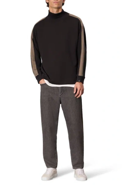 Rag & Bone Mixed Media French Cotton-blend Terry Sweatshirt In Black