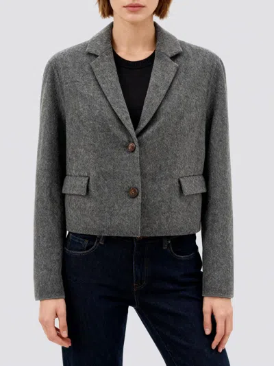 Brunello Cucinelli 'crop' Blazer In Gray