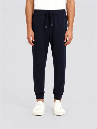 Brioni Cotton And Cashmere Joggers In Blue