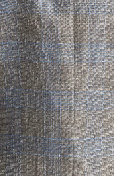 Jack Victor Midland Contemporary Fit Plaid Slub Wool & Silk Blend Sport Coat In Gray