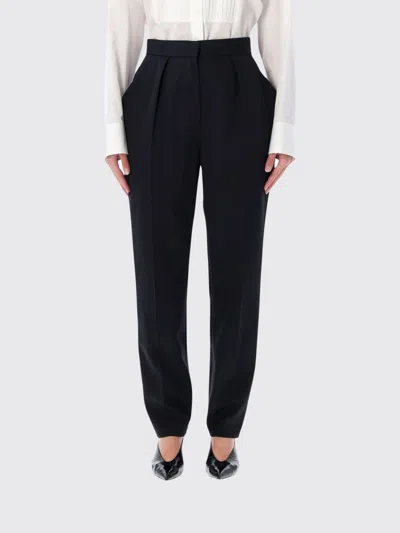 Balmain High-waisted Structured Trousers Featuring Pleats In Black