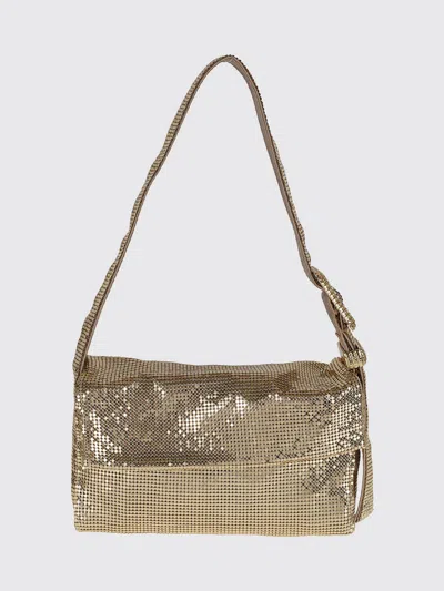 Benedetta Bruzziches Rectangular Soft Shoulder Bag Strap Detail In Gold