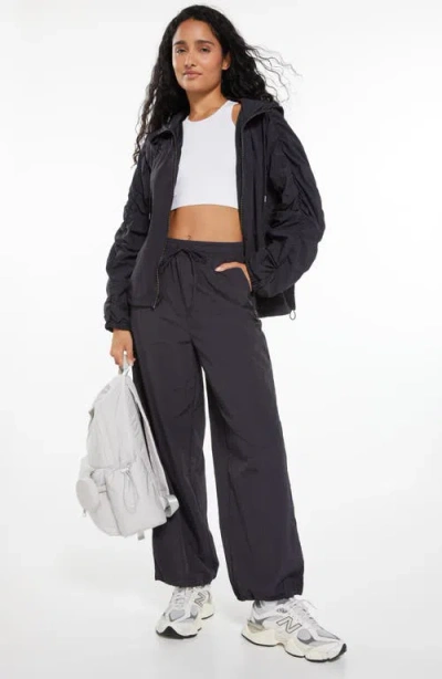 Zella Travel Lite Ruched Jacket In Black