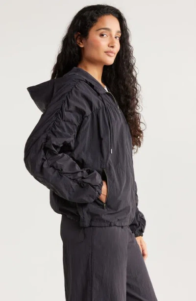 Zella Travel Lite Ruched Jacket In Black