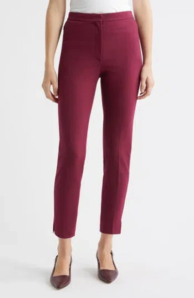 Theory High Waist Tapered Pants In Purple