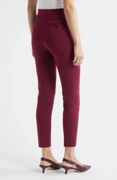 Theory High Waist Tapered Pants In Purple
