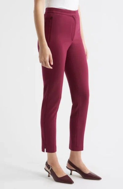 Theory High Waist Tapered Pants In Purple