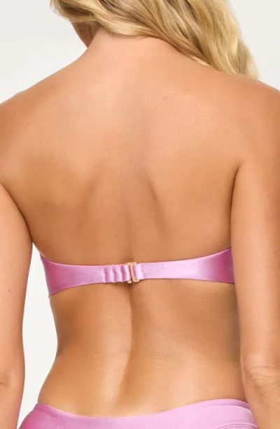 L*space Lspace Luminescent Strapless Bikini Top In Purple