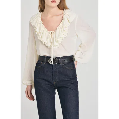 Wayf Agnes Ruffle Top In Animal Print