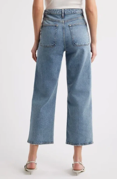 Frame The Modern Pocket Wide Leg Jeans In Charge In Blue