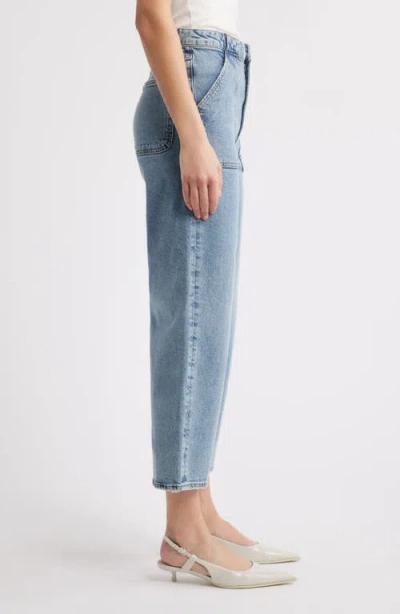 Frame The Modern Pocket Wide Leg Jeans In Charge In Blue