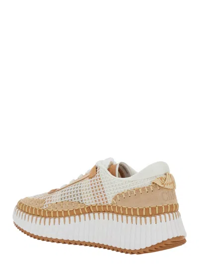 Chloé Mesh Nama Low-top Sneakers With Suede Inserts In Multi
