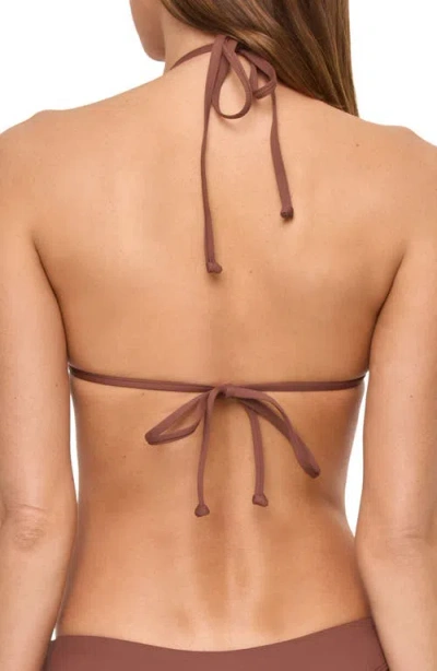 L*space Lspace Sienna Fringe Triangle Bikini Top In Brown