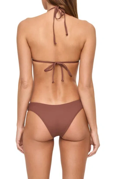 L*space Lspace Sienna Fringe Triangle Bikini Top In Brown