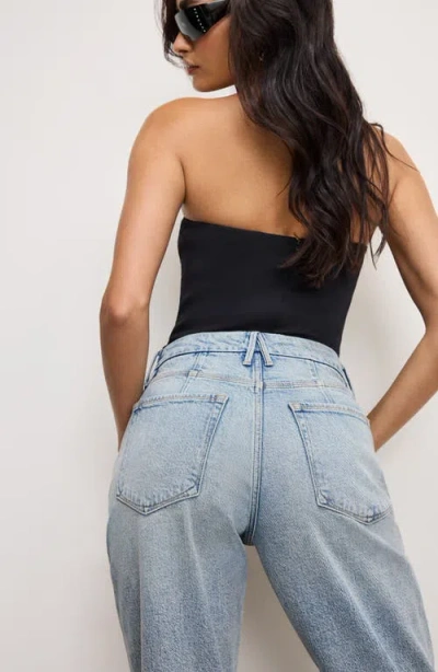 Good American Sculpting Corset Strapless Bodysuit In Blue