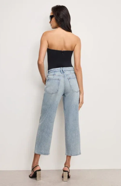 Good American Sculpting Corset Strapless Bodysuit In Blue