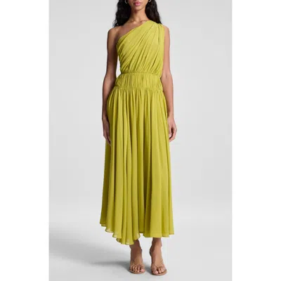 A.l.c . Drew Pleated One-shoulder Maxi Dress In Yellow