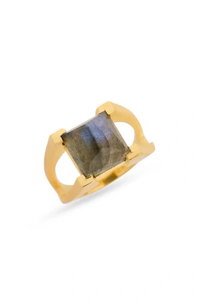 Dean Davidson Mini Plaza Labradorite Ring In Brown