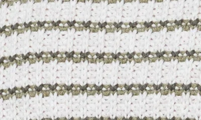 Splendid Lucy Stripe Sweater In Oak Green In White