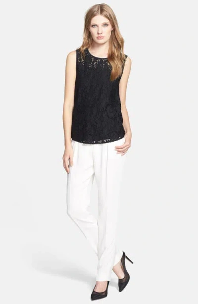 Diane Von Furstenberg 'madalena' Sheer Lace Top In Black