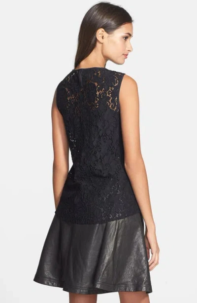 Diane Von Furstenberg 'madalena' Sheer Lace Top In Black