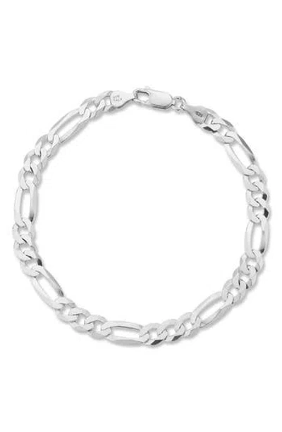 Yield Of Men 7mm Figaro Chain Bracelet In Metallic