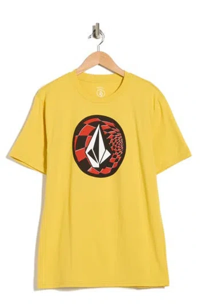 Volcom Crisp Stone Fill Graphic T-shirt In Yellow