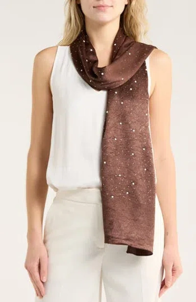 Steve Madden Dazzling Days Shine Scarf In Brown